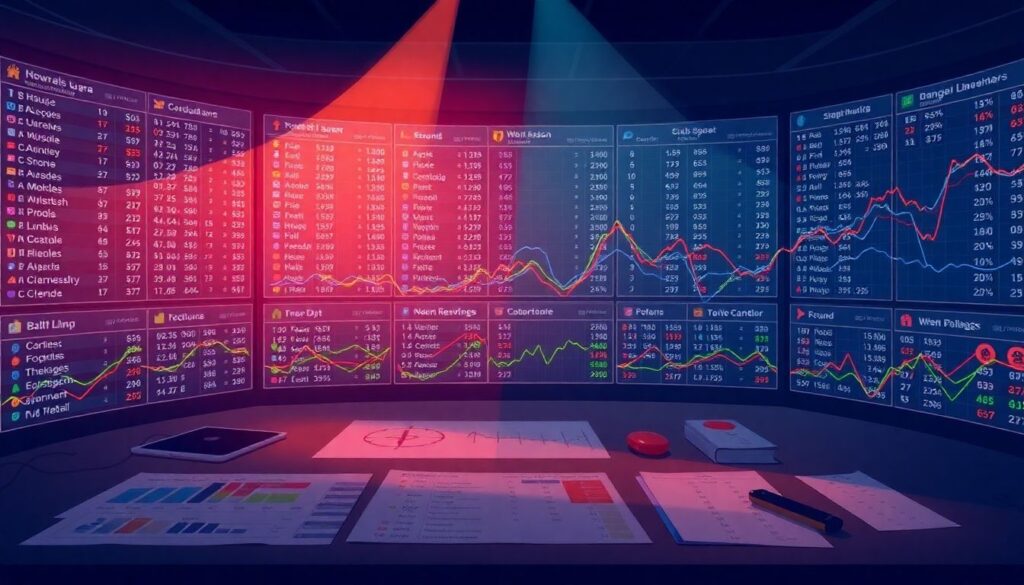 Сводные таблицы результатов по каждому туру в Англии - иллюстрация